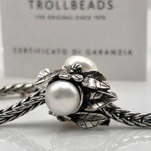 TROLLBEADS Serene Beauty Silver & Pearl Bead LAA 925S NEW w Tags!